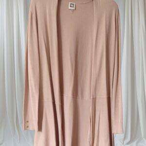 Elegant Longline Cardigan in Soft Beige
